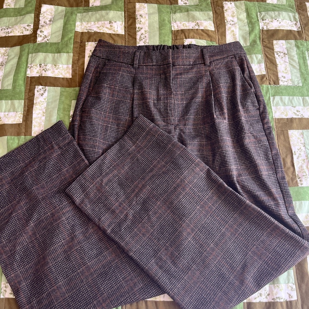 High Rise Plaid Trousers
